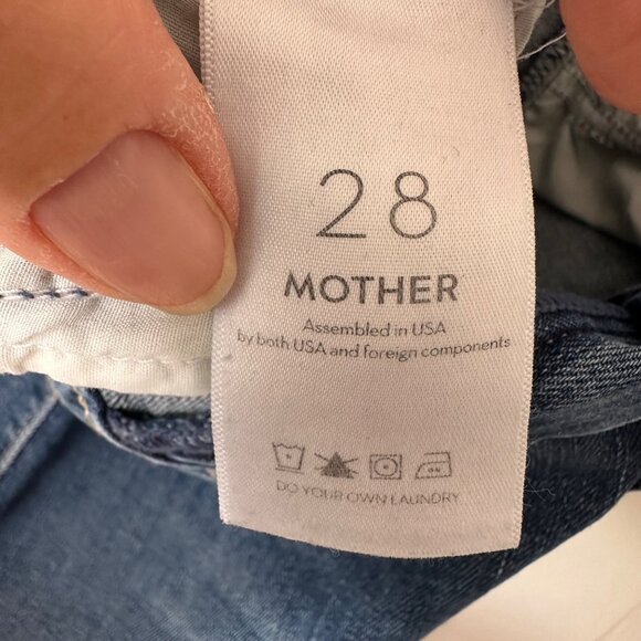 Mother Jeans The Insider Crop Step Chew Women's Size 28 Medium Wash Distressed - Picture 11 of 13